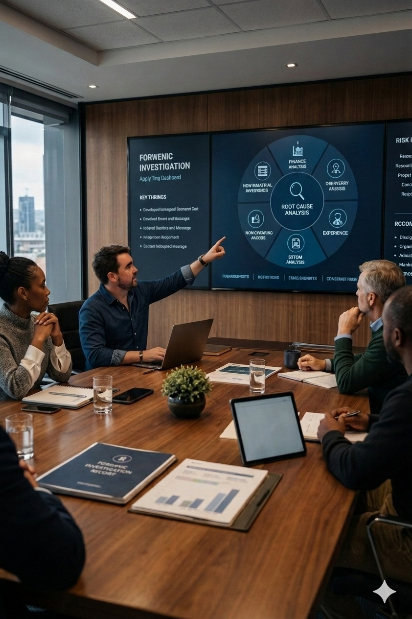 Ross presenting in a boardroom
